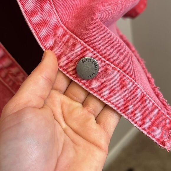 Black Label Pink Acid Wash Spring Light Denim Jacket - Picture 8 of 8